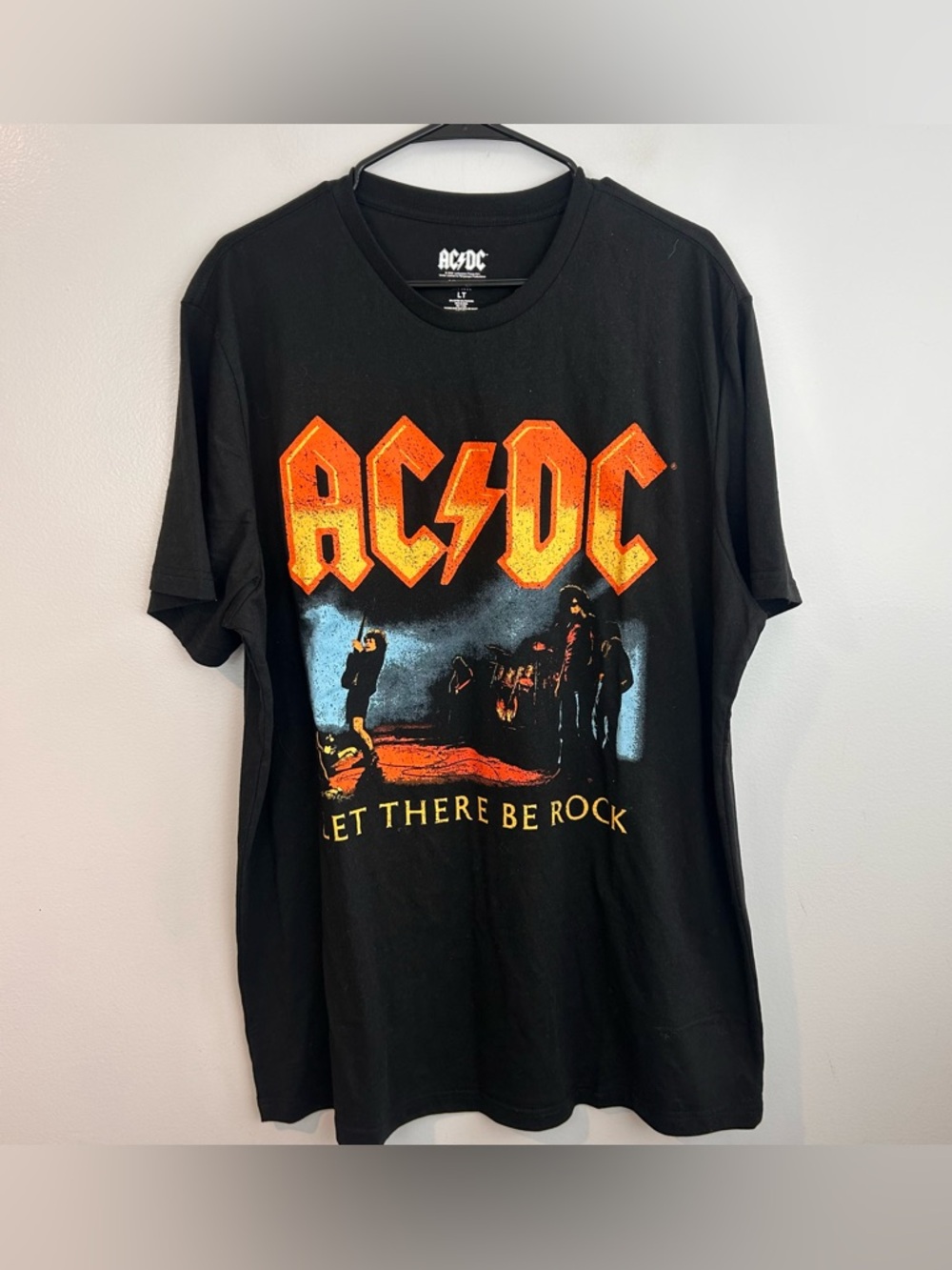 AC/DC Black Graphic "Let There Be Rock" Short Sleeve Tee